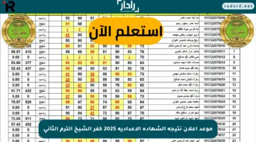 موعد إعلان نتيجة الشهادة الإعدادية 2025 كفر الشيخ الترم الثاني
